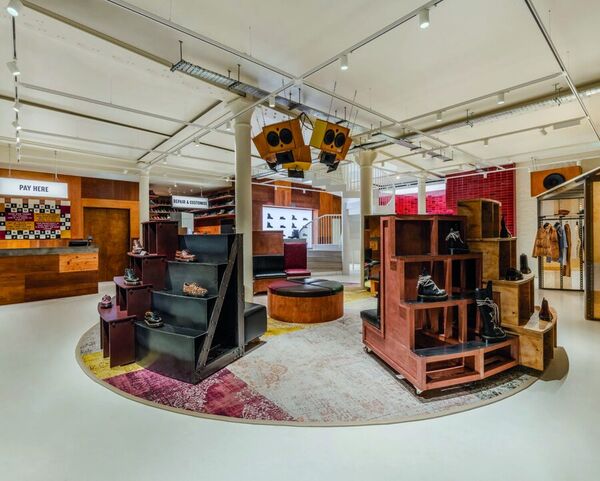 Boots on display in the Dr. Martens Soho Beacon Store
